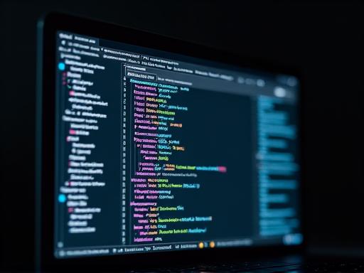 A dark-mode developer blog with code snippets and technical articles.